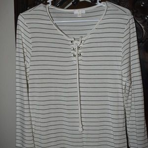 Grey and white shirt